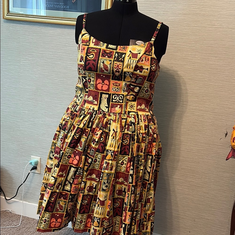 NWT PUG Jenny Dress Tiki Tiles print